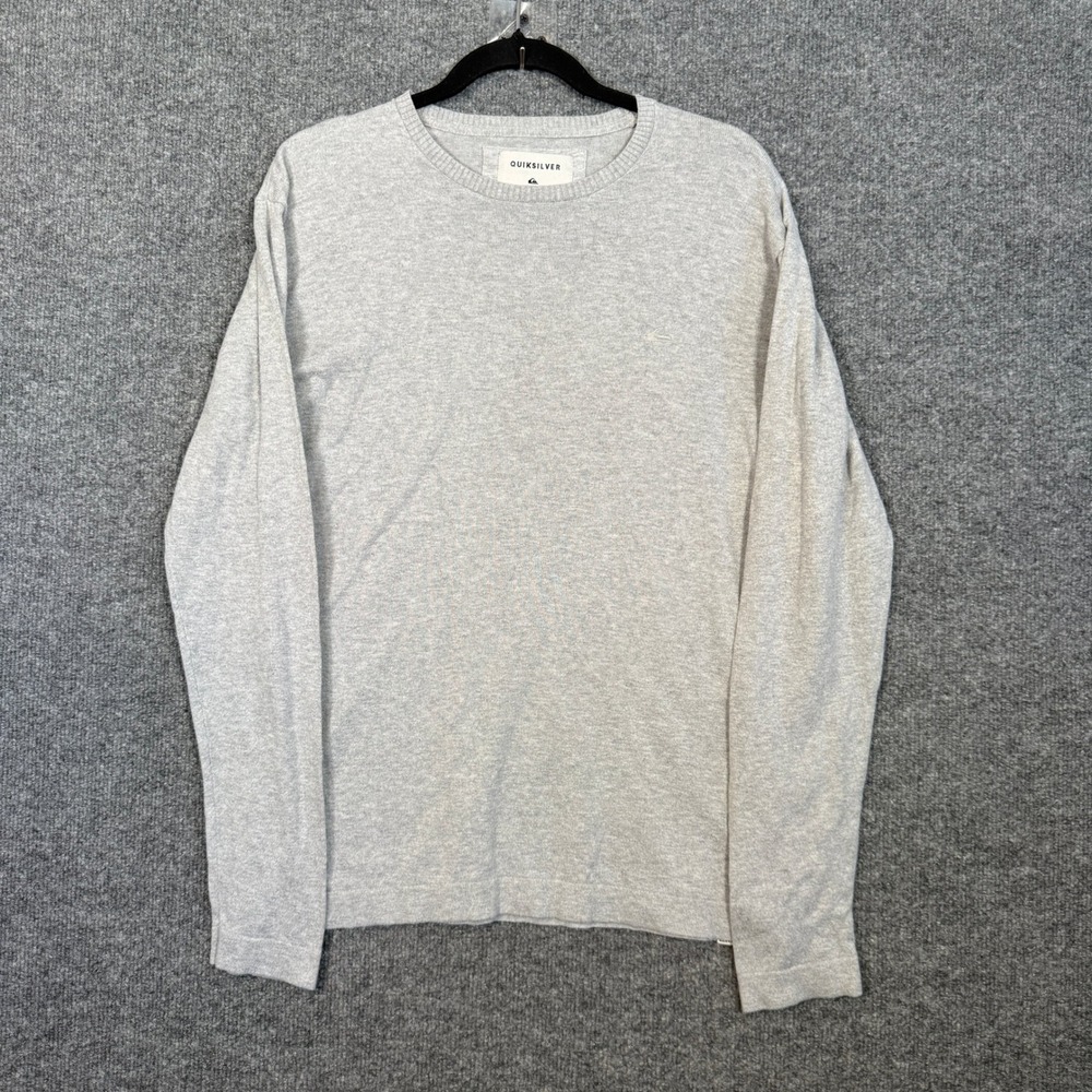Quiksilver Sweater Mens Medium Grey Everyday Kelvin‎ Crew Lightweight Pullover